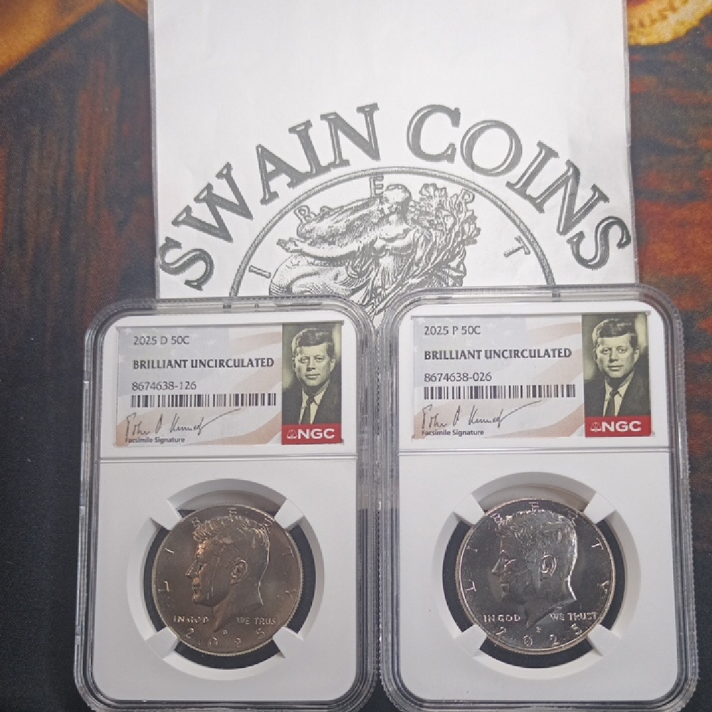 2025 D &P Kennedy 50C Brilliant Uncirculated Coins P131-32
